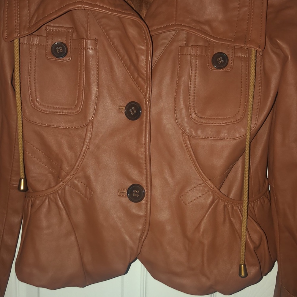 Cache Women's Tan Leather Jacket - Picture 3 of 12